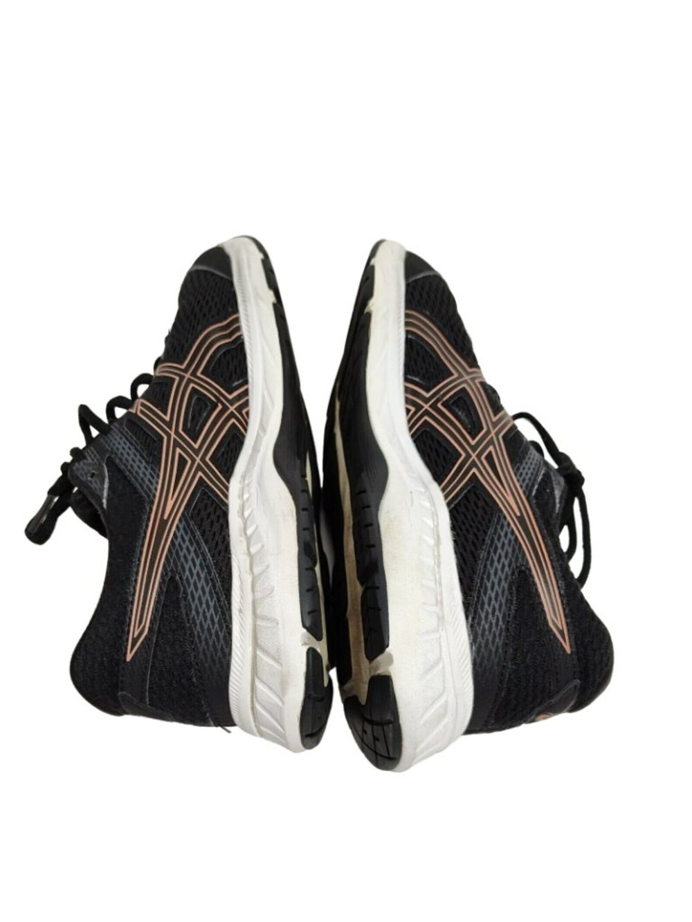 Asics Contend 6 Sneakers Women Size 9 Black Rose Gold Everyday Comfort 1012A570 - Picture 8 of 9